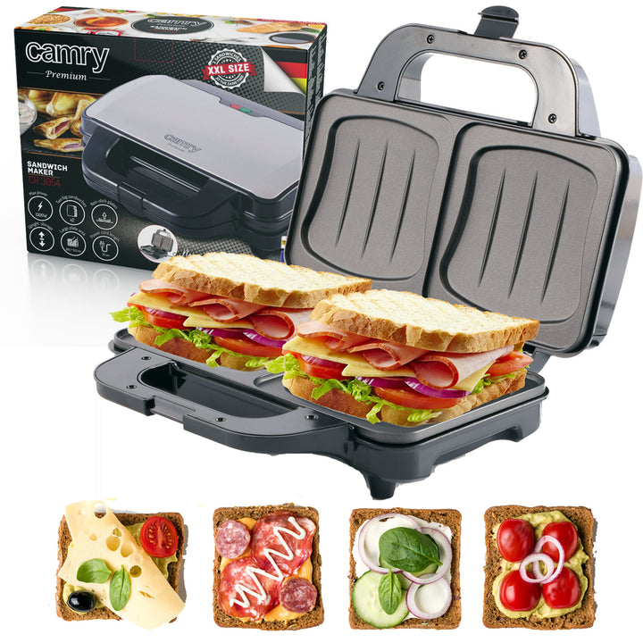 Tostapane Camry, per 2 panini, potenza massima 1300 W, rivestimento antiaderente, CR 3054