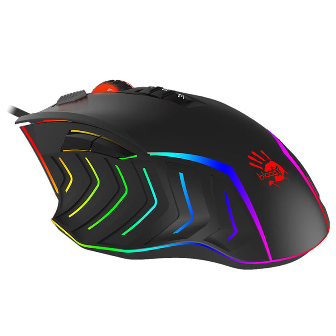 Mouse da gioco A4TECH, USB, 8000 DPI, guide in metallo, J95 RGB Pixart (Attivato)