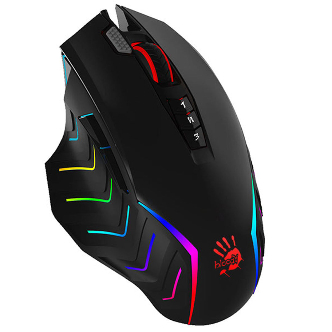 Mouse da gioco A4TECH, USB, 8000 DPI, guide in metallo, J95 RGB Pixart (Attivato)