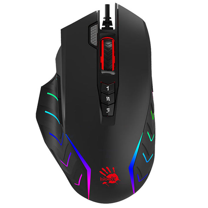 Mouse da gioco A4TECH, USB, 8000 DPI, guide in metallo, J95 RGB Pixart (Attivato)