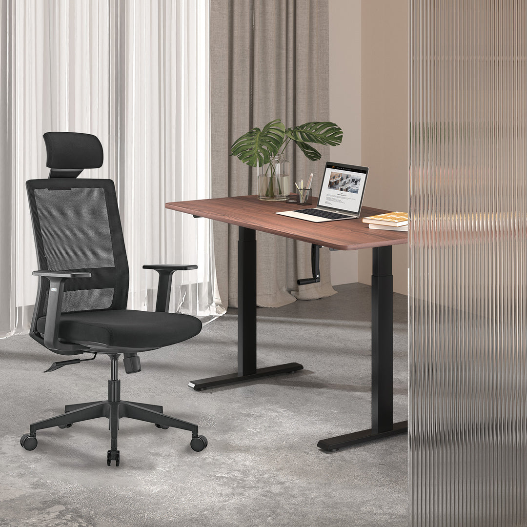 Scrivania Maclean, regolazione manuale dell'altezza, senza piano, per lavorare in piedi e seduti, max 60 kg, altezza massima 120 cm, MC-790NB