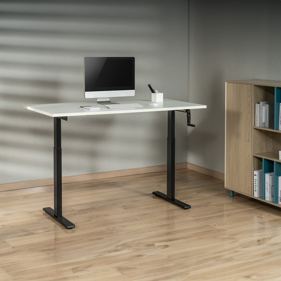Scrivania Maclean, regolazione manuale dell'altezza, senza piano, per lavorare in piedi e seduti, max 60 kg, altezza massima 120 cm, MC-790NB