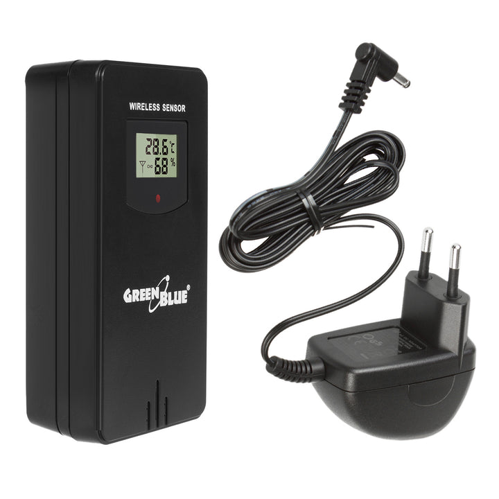 Stazione meteo wireless GreenBlue, a colori, con DCF, fasi lunari, barometro, calendario, alimentazione, GB540N
