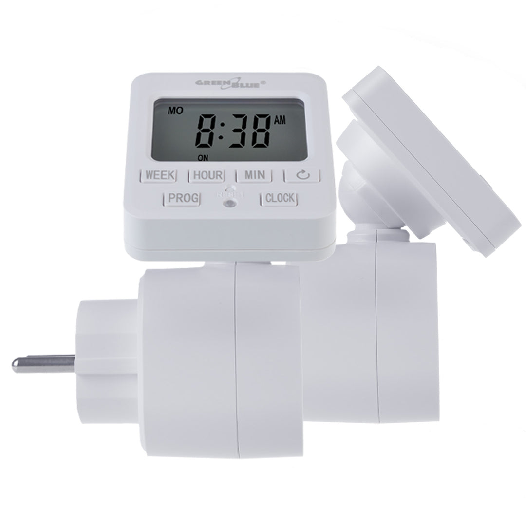 Interruttore orario digitale GreenBlue - Timer, carico massimo 16A, IP20, GB605 E