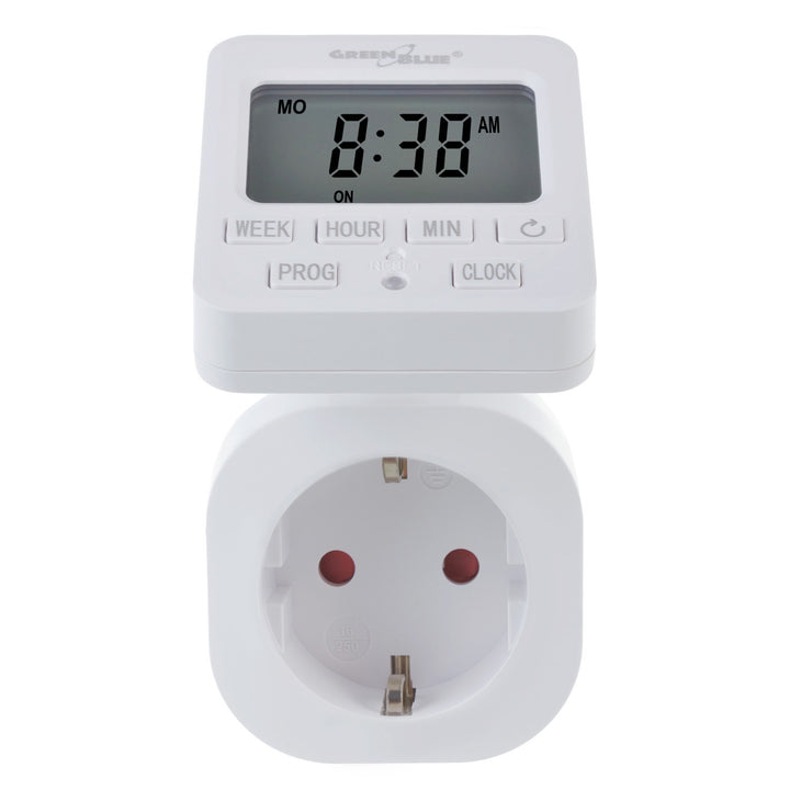 Interruttore orario digitale GreenBlue - Timer, carico massimo 16A, IP20, GB605 F