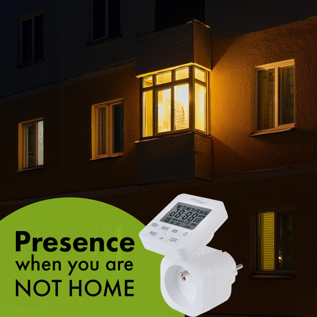 Interruttore orario digitale GreenBlue - Timer, carico massimo 16A, IP20, GB605 F