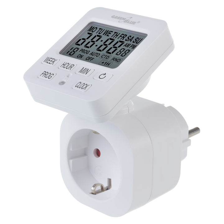 Interruttore orario digitale GreenBlue - Timer, carico massimo 16A, IP20, GB605 F