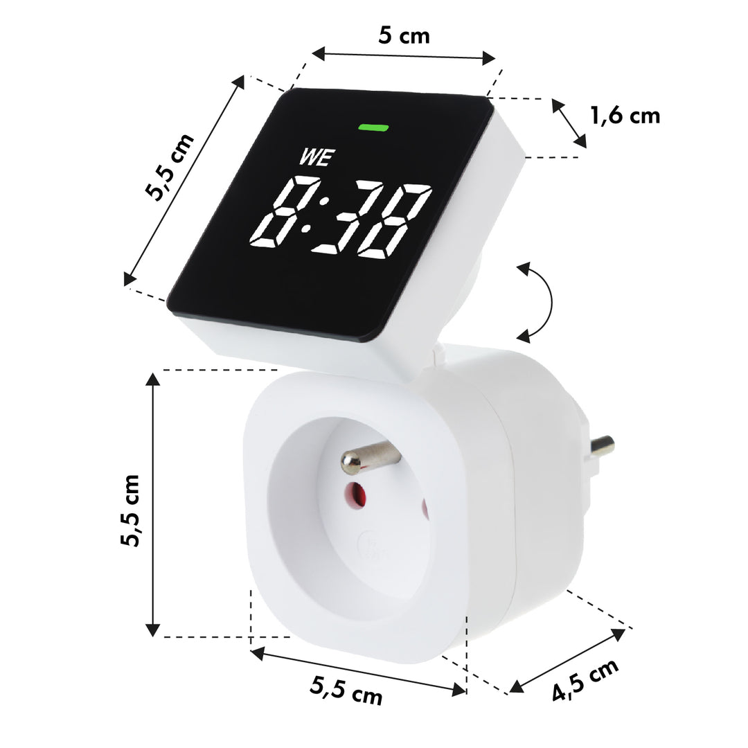 Interruttore orario digitale GreenBlue - timer, carico massimo 16A, IP20, GB610 E