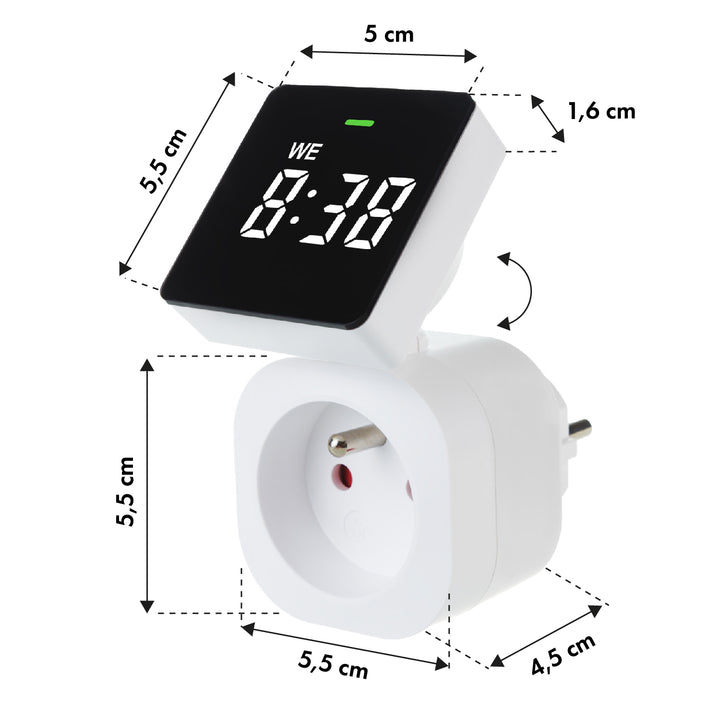 Interruttore orario digitale GreenBlue - timer, carico massimo 16A, IP20, GB610 E