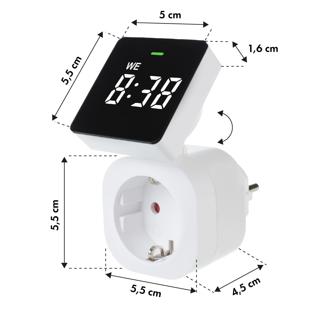 Interruttore orario digitale GreenBlue - timer, carico massimo 16A, IP20, GB610 F