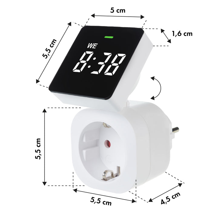 Interruttore orario digitale GreenBlue - timer, carico massimo 16A, IP20, GB610 F