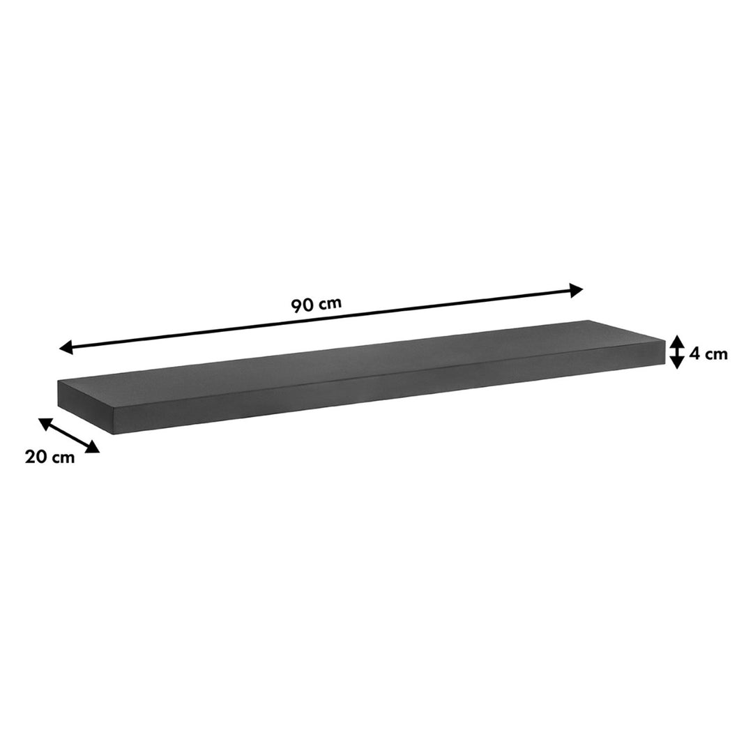 Maclean MC-330  Scaffale universale a parete 90x20 cm nero, max 5 kg, MC-330