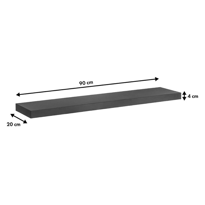 Maclean MC-330  Scaffale universale a parete 90x20 cm nero, max 5 kg, MC-330