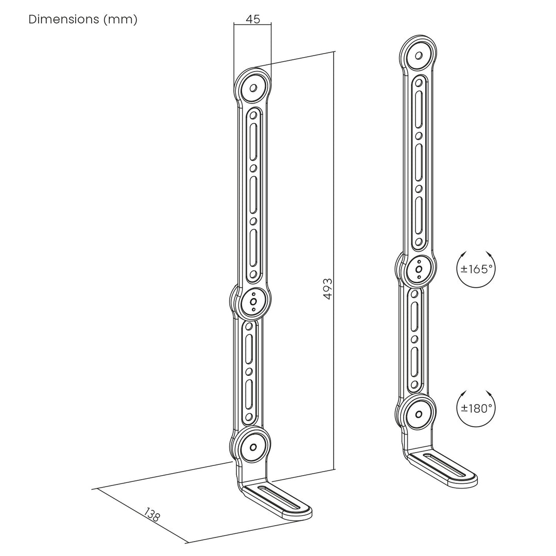 Maclean Supporto universale per soundbar montaggio su VESA , 15 kg max, MC-334