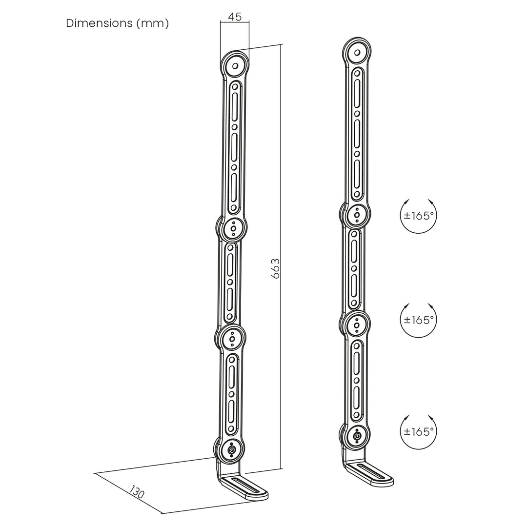 Maclean Supporto universale per soundbar montaggio su VESA , 15 kg max, MC-335