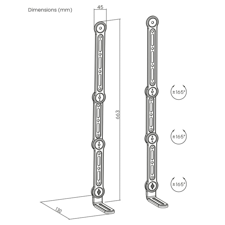 Maclean Supporto universale per soundbar montaggio su VESA , 15 kg max, MC-335