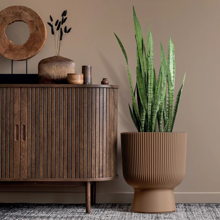 Prosperplast Milly vaso da fiori di design Design moderno a cilindro con inserto per piante, per uso interno ed esterno, resistente al gelo, al calore e ai raggi UV Antracite, ⌀ 239 mm