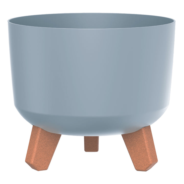 Prosperplast Gracia vaso da fiori con gambe rimovibili incl. inserto per uso interno ed esterno Fioriera rotonda in plastica (grigio chiaro, ⌀ 200 mm)