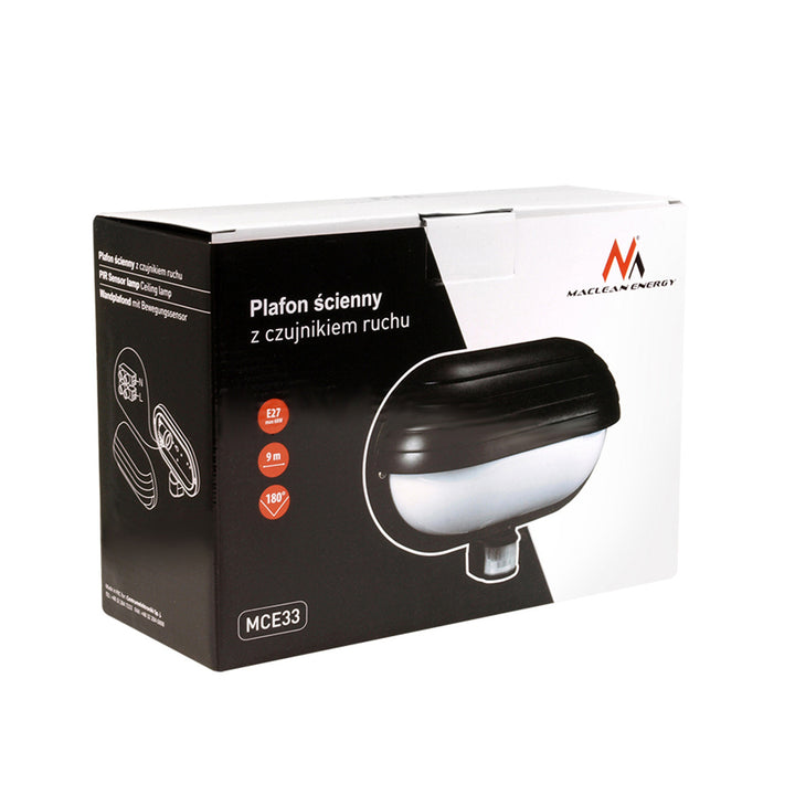Apparecchio a parete Maclean, con sensore PIR, max. 60W, 180°, MCE33B + LED 4W