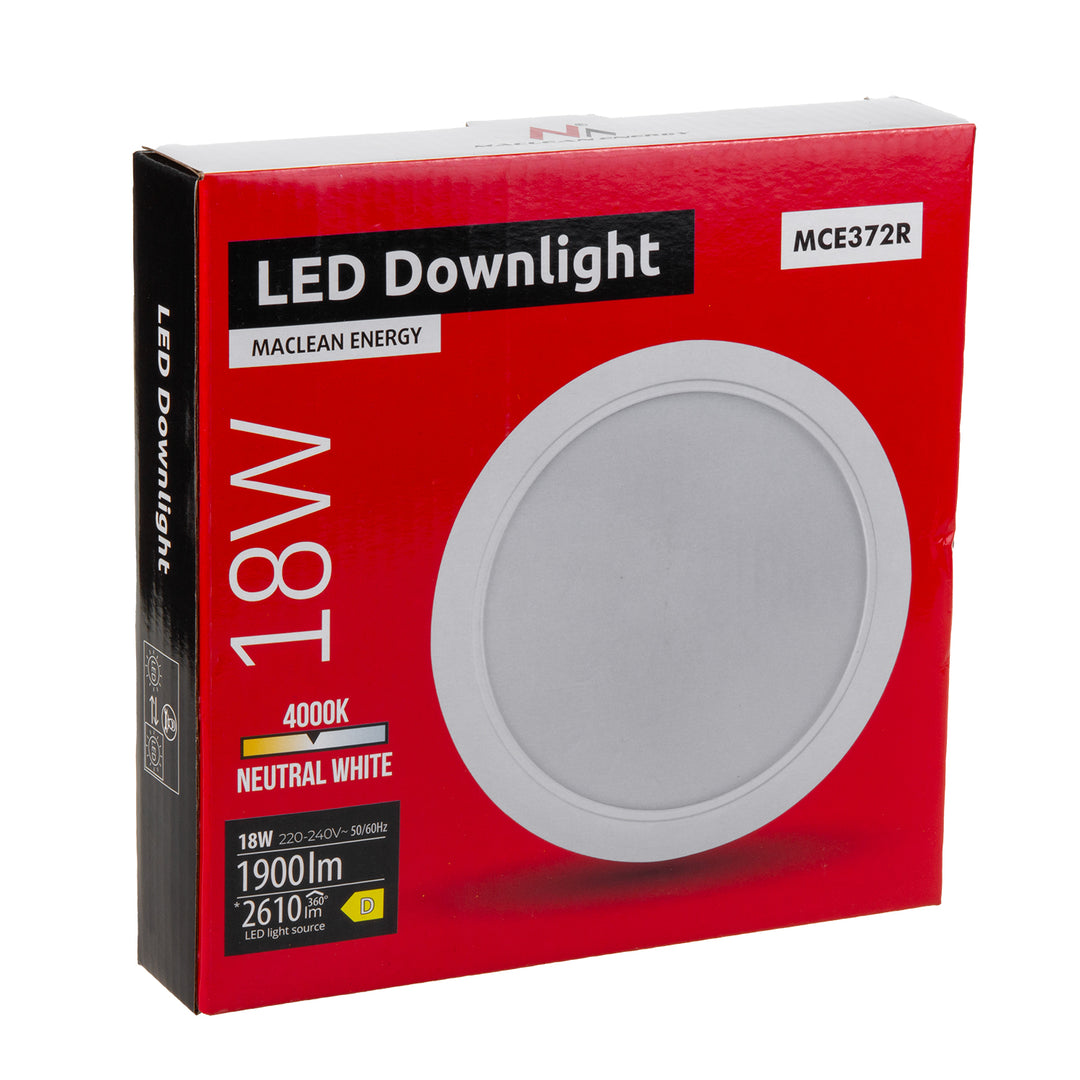 Pannello da soffitto Maclean LED, montaggio ad incasso SLIM, 18W, bianco neutro 4000K, 170*26mm, 1800 lm, MCE372 R + adattatore per montaggio a superficie MCE377 R
