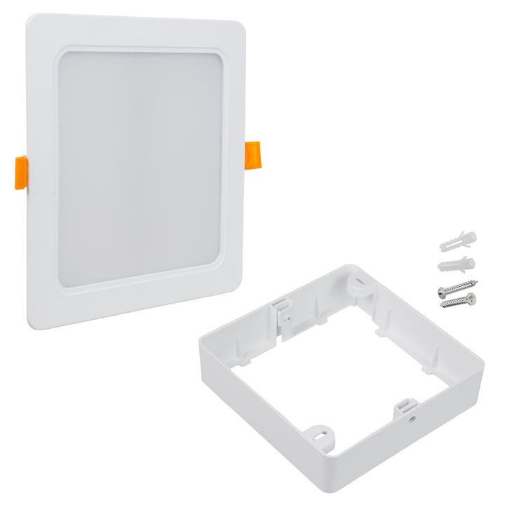 Pannello da soffitto Maclean LED, montaggio ad incasso SLIM, 18W, bianco neutro 4000K, 170*170*26mm, 1800lm, MCE374 S + adattatore per montaggio a superficie MCE379 S