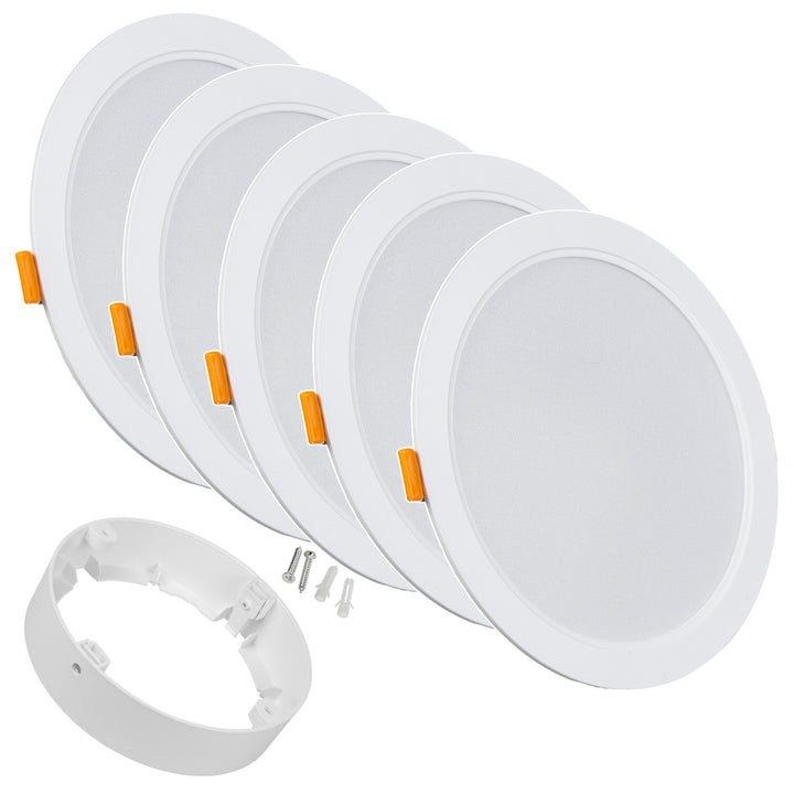 5x Pannello a soffitto Maclean LED, montaggio a incasso SLIM, 18W, bianco neutro 4000K, 170*26mm, 1800 lm, MCE372 R + adattatore di superficie MCE377 R