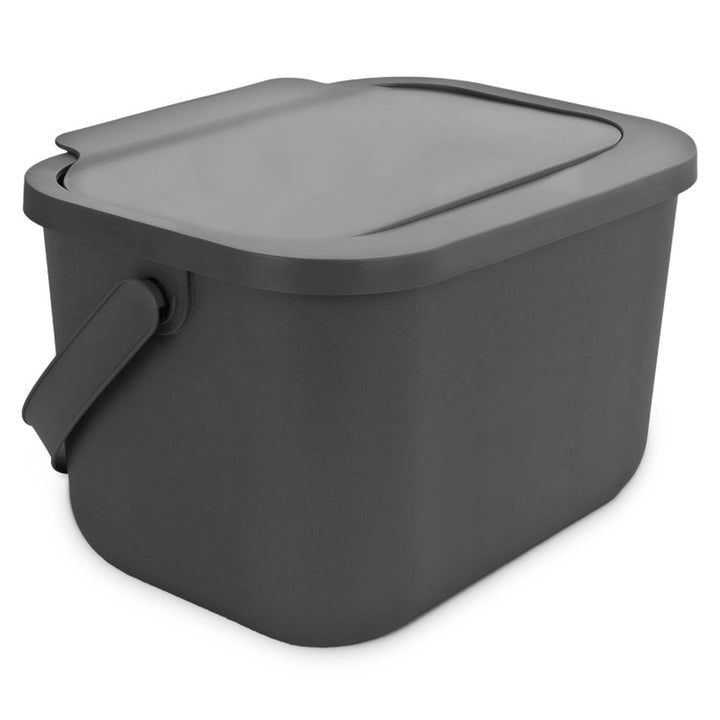 Cestino Mini Bini per rifiuti organici con filtro, grigio, 6L in materiale organico al 35%, materiale riciclato