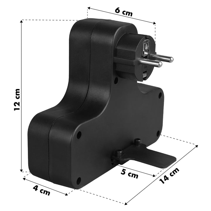 Presa Maclean, quadrupla con interruttore on/off, Staffa di stabilizzazione, tipo schuko, 2x2,5A, 2x16A, MCE224 G/B