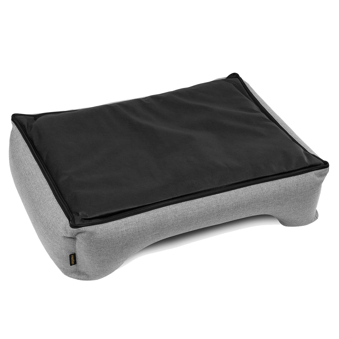 Letto per cani Mestizo, 65x50 cm, grigio chiaro con finiture nere, SMTF-GRA-B-1