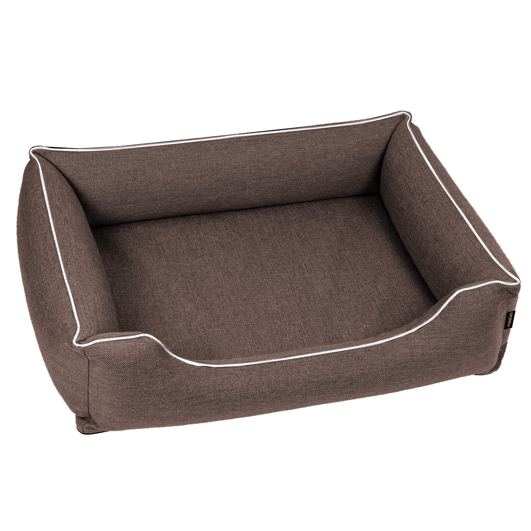 Letto per cani Mestizo, 65x50 cm, marrone con bordi bianchi, SMTF-BRO-W-1