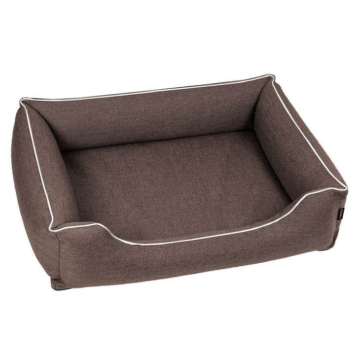 Letto per cani Mestizo, 65x50 cm, marrone con bordi bianchi, SMTF-BRO-W-1