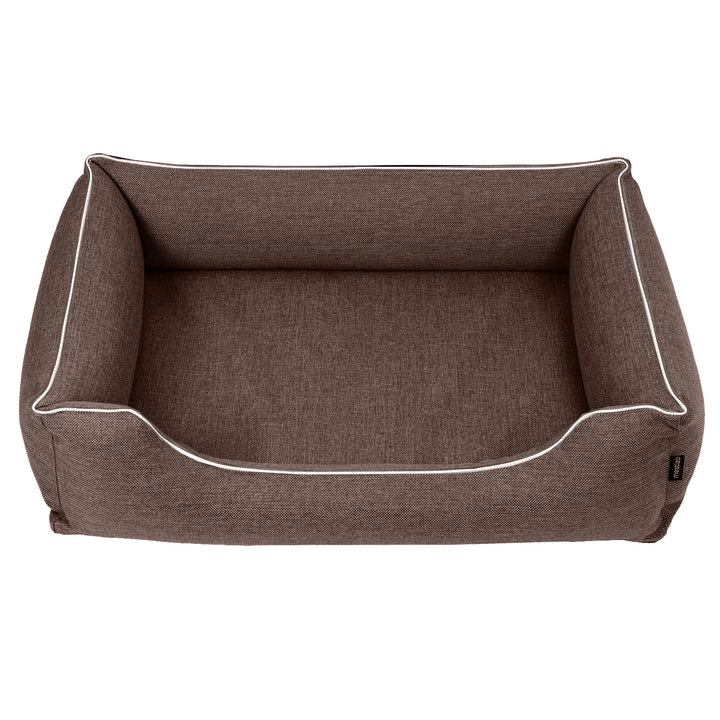 Letto per cani Mestizo, 65x50 cm, marrone con bordi bianchi, SMTF-BRO-W-1