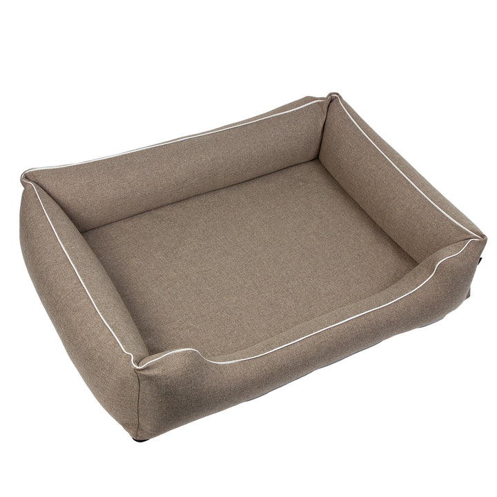 Letto per cani Mestizo, 100x75 cm, beige con bordi bianchi, SMTF-BEI-W-3