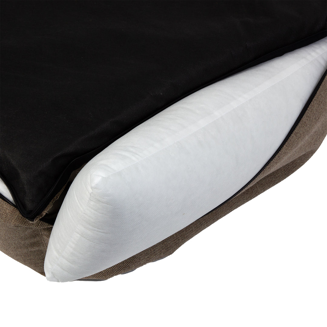 Letto per cani Mestizo, 100x75 cm, beige con bordi bianchi, SMTF-BEI-W-3