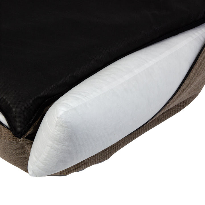 Letto per cani Mestizo, 100x75 cm, beige con bordi bianchi, SMTF-BEI-W-3