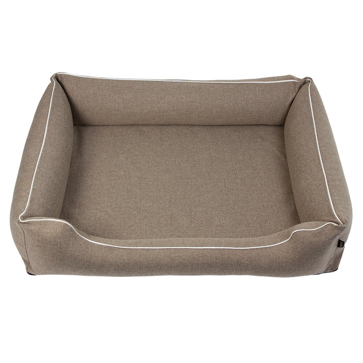 Letto per cani Mestizo, 100x75 cm, beige con bordi bianchi, SMTF-BEI-W-3