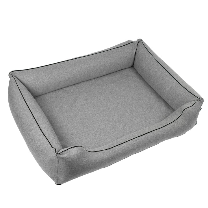 Letto per cani Mestizo, 100x75 cm, grigio chiaro con bordi neri, SMTF-GRA-B-3