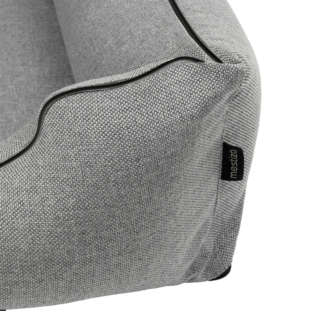 Letto per cani Mestizo, 100x75 cm, grigio chiaro con bordi neri, SMTF-GRA-B-3