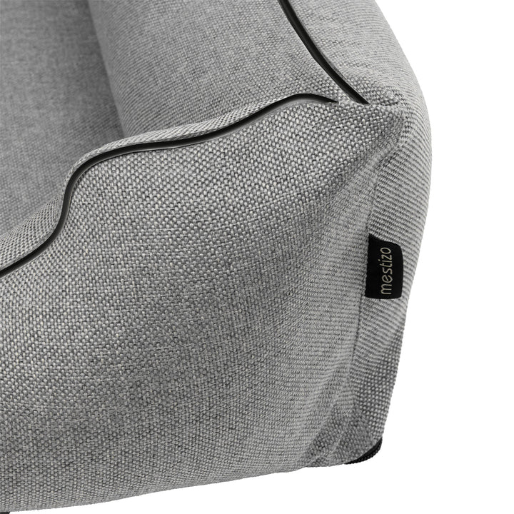 Letto per cani Mestizo, 100x75 cm, grigio chiaro con bordi neri, SMTF-GRA-B-3