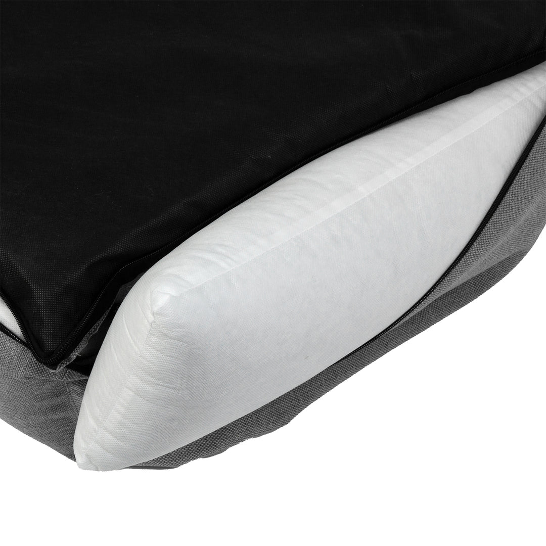 Letto per cani Mestizo, 100x75 cm, grigio chiaro con bordi neri, SMTF-GRA-B-3