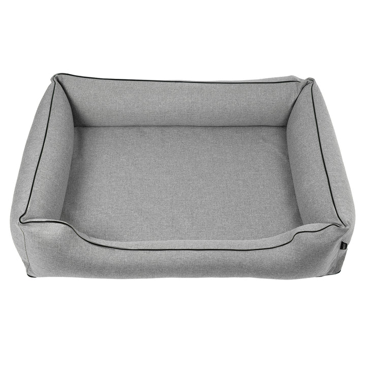 Letto per cani Mestizo, 100x75 cm, grigio chiaro con bordi neri, SMTF-GRA-B-3