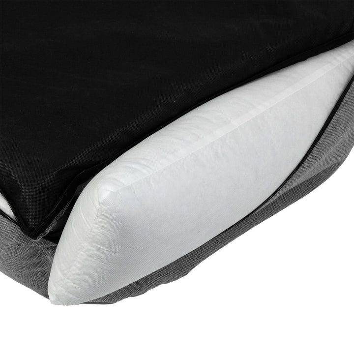 Letto per cani Mestizo, 100x75 cm, grigio chiaro con bordi bianchi, SMTF-GRA-W-3