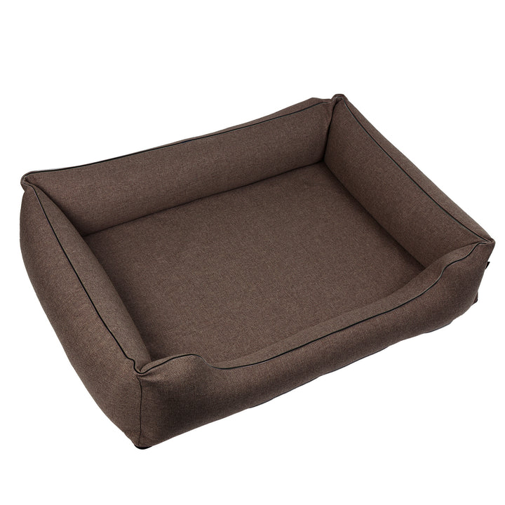 Letto per cani Mestizo, 100x75 cm, marrone con bordi neri, SMTF-BRO-B-3