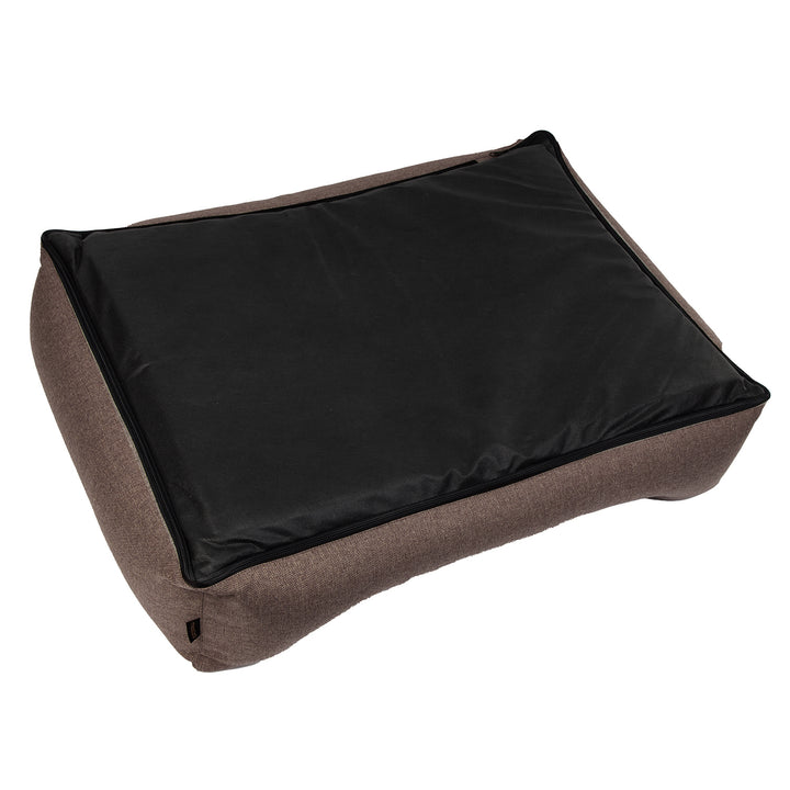 Letto per cani Mestizo, 100x75 cm, marrone con bordi neri, SMTF-BRO-B-3