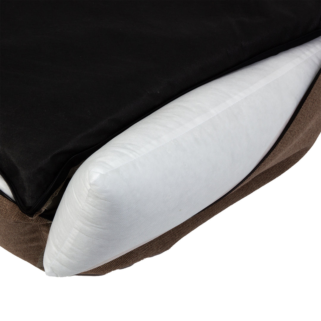 Letto per cani Mestizo, 100x75 cm, marrone con bordi neri, SMTF-BRO-B-3
