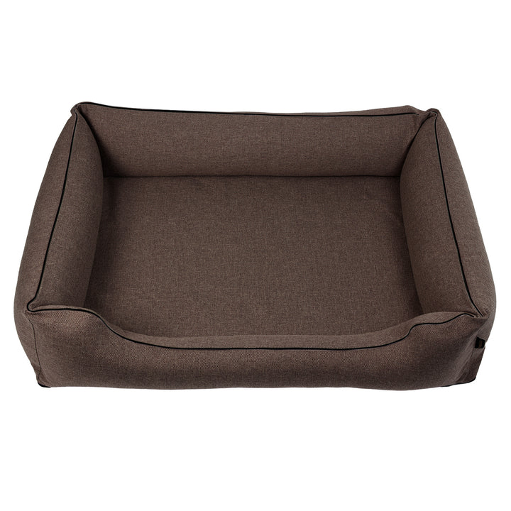 Letto per cani Mestizo, 100x75 cm, marrone con bordi neri, SMTF-BRO-B-3