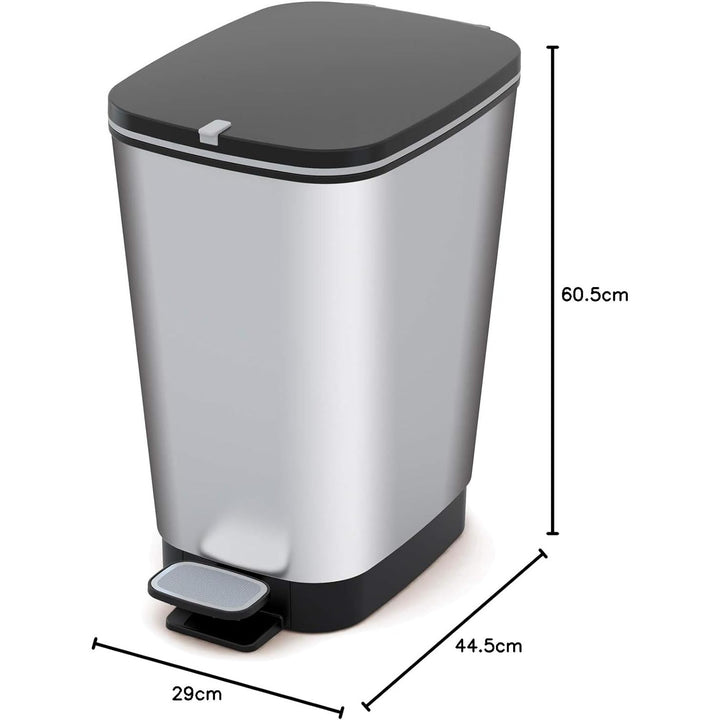 Cestino Kis Chic , con pedale, guarnizione in gomma, metallizzato, 50 litri,