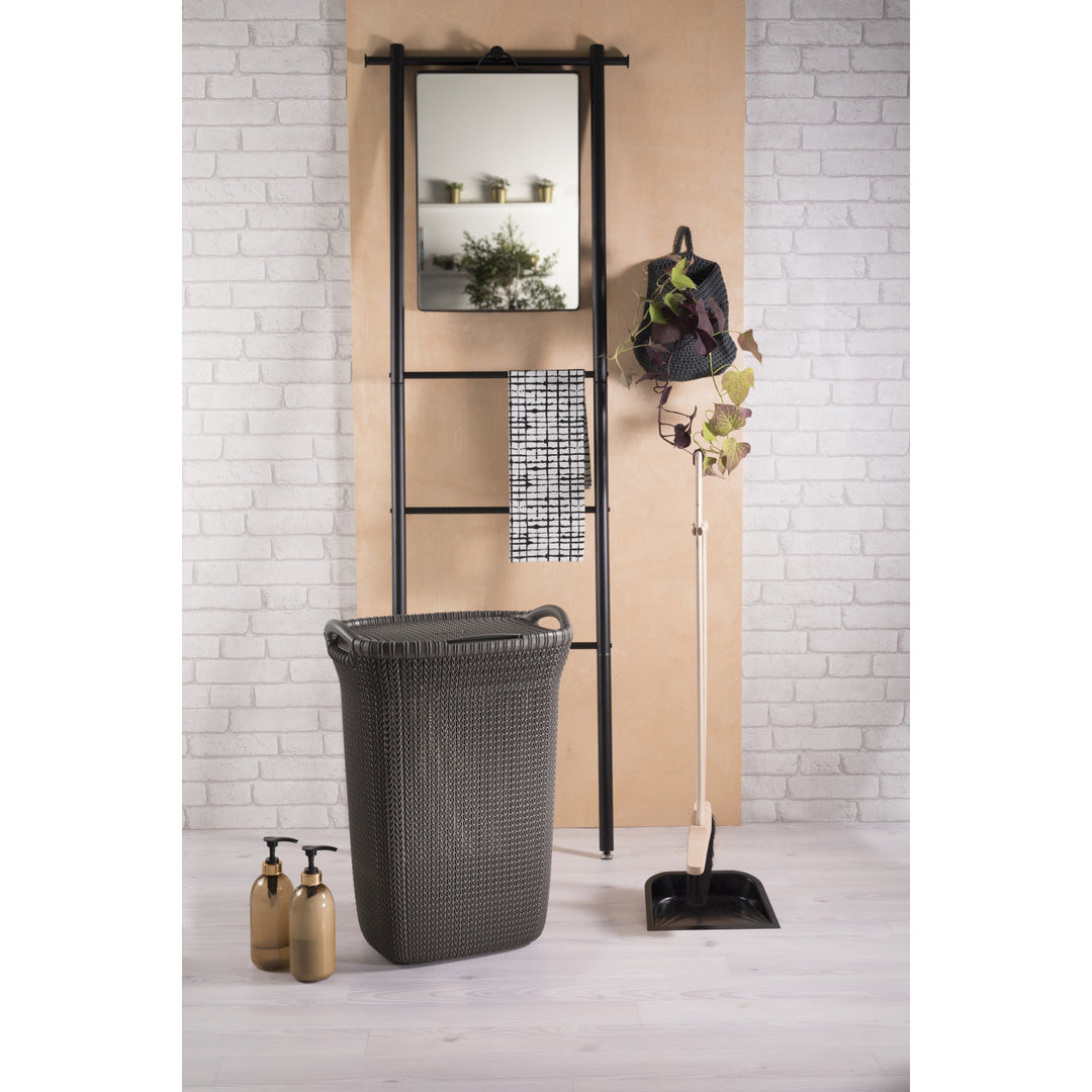 Cesto per biancheria Curver, struttura traforata, 2 manici, 57l, marrone, Knit