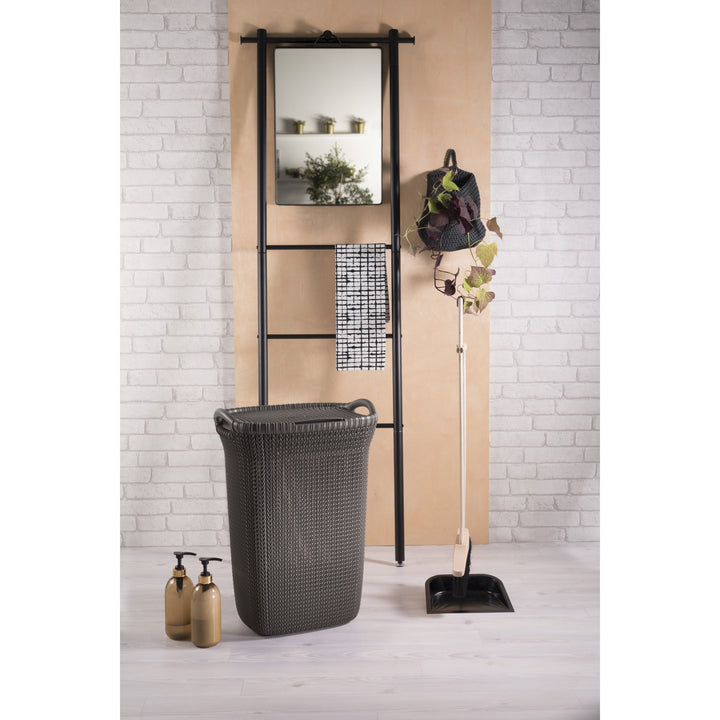 Cesto per biancheria Curver, struttura traforata, 2 manici, 57l, marrone, Knit