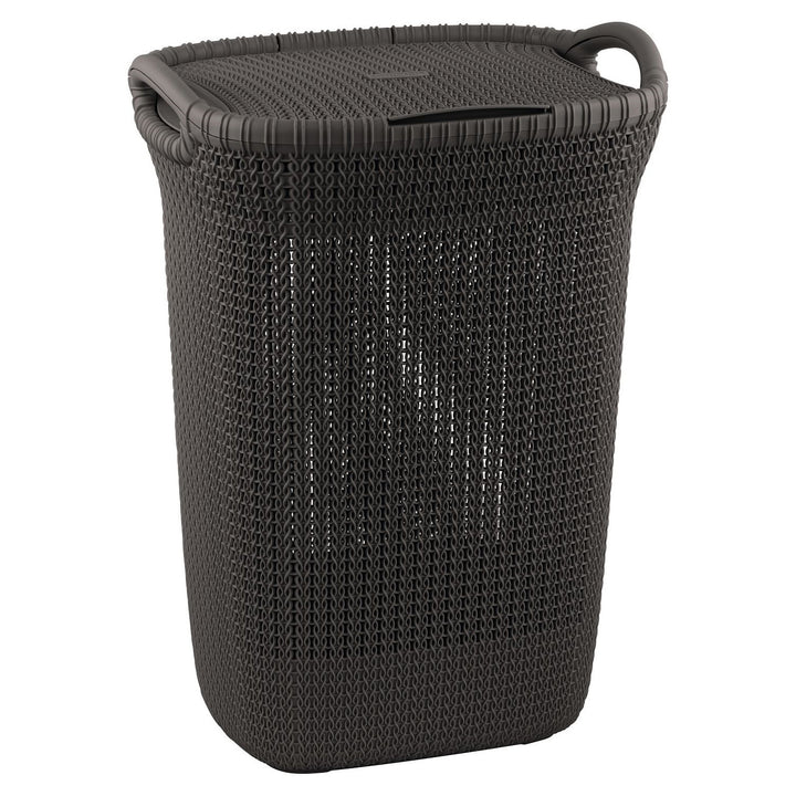 Cesto per biancheria Curver, struttura traforata, 2 manici, 57l, marrone, Knit